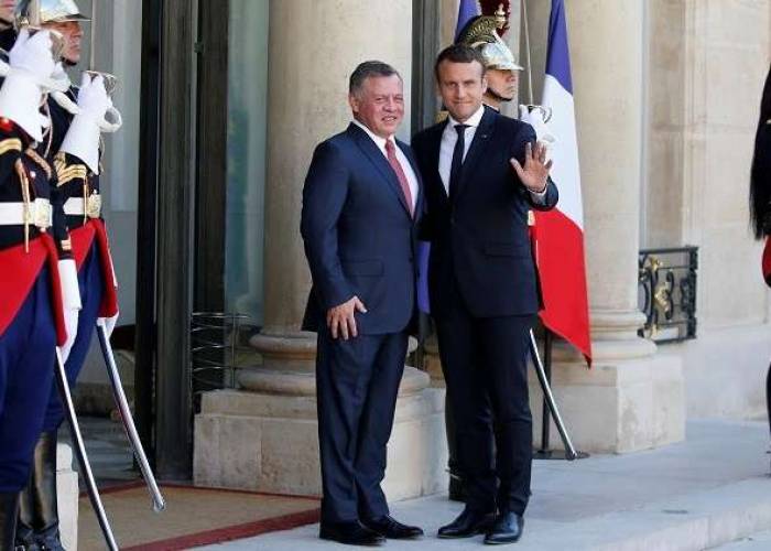 الرئيس الفرنسي يستقبل العاهل الأردني الملك عبد الله الثاني